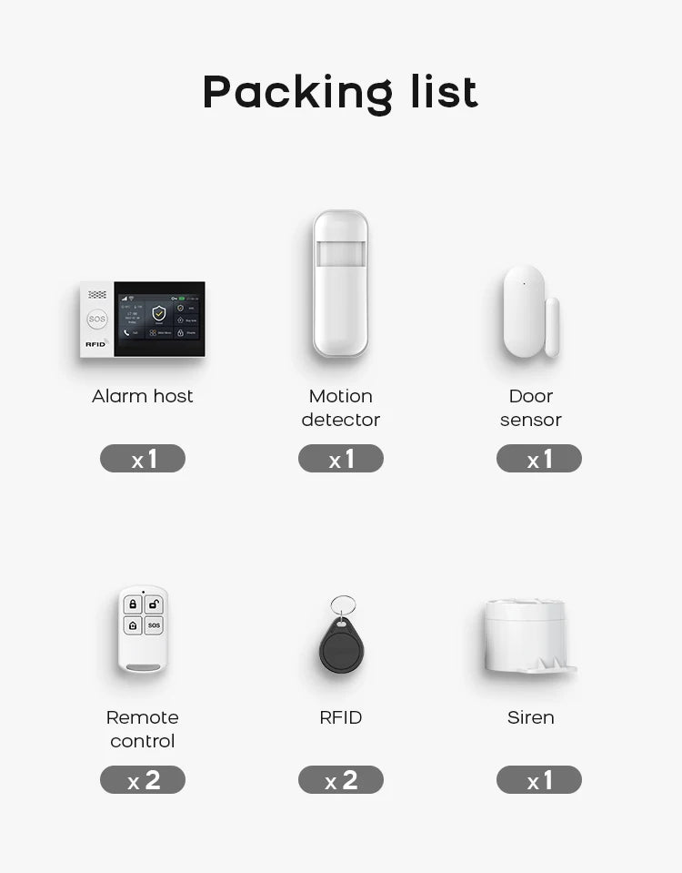 Tuya 4G Home Alarm Smart Home WIFI Security Alarms For Home House Touch Screen Apartment Alarms Support Smart Life APP Alexa