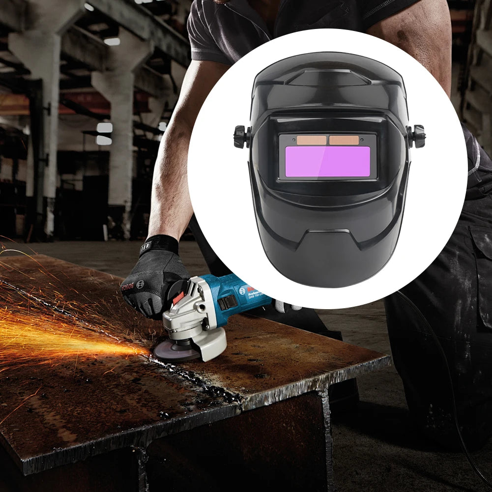 Auto-Darkening Welding Helmet Solar Powered True Color Welding Mask, High-Temperature Resistant Welding Facemask for ARC, MIG, TIG & Grinding