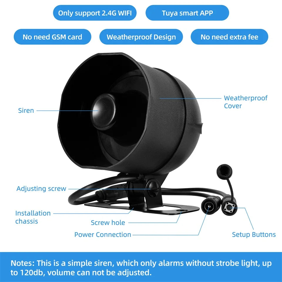 KERUI WiFi Smart Siren Alarm System – 120dB Tuya Home Security Kit with Door Sensor & Motion Sensor, App Control & Alexa/Google Compatible