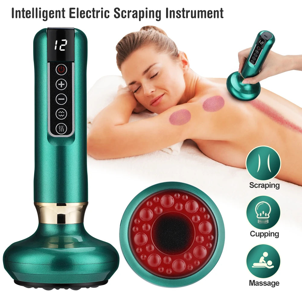✨ DeepGlow 12-Level Electric Cupping & Gua Sha Massager | Infrared Heating, Anti-Cellulite & Body Slimming Therapy Device