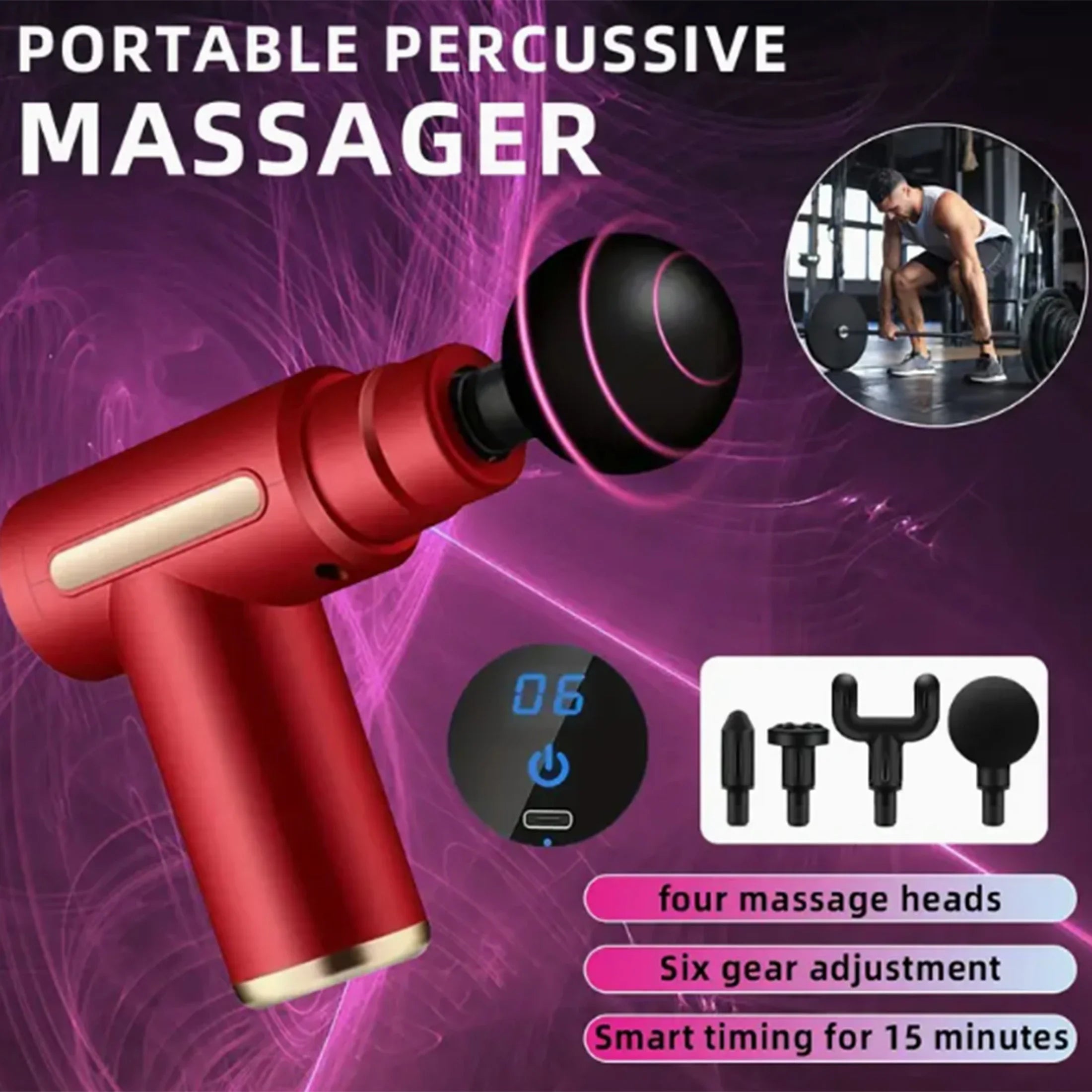 Mini USB Fascia Massage Gun – Lightweight Muscle Relaxation Device for Neck, Back & Fitness Recovery | Quiet Vibration Therapy