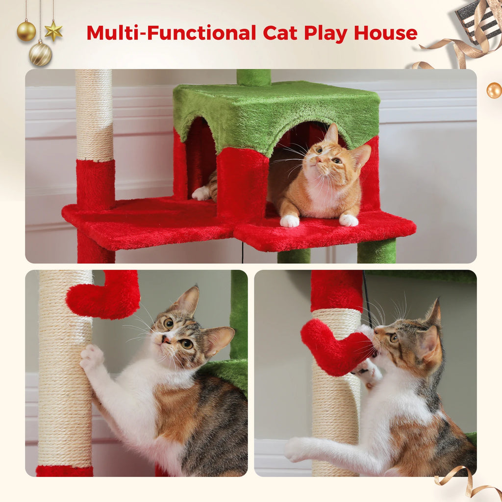 5-Level Cat Tree Tower for Indoor Cats – Large Cat Condo with Hammock & Scratching Posts