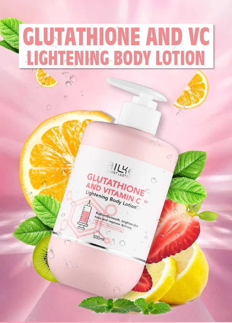 AILKE Vitamin C + Glutathione Brightening Skincare Set – Moisturizing, Whitening & Glow-Boosting Full Body System