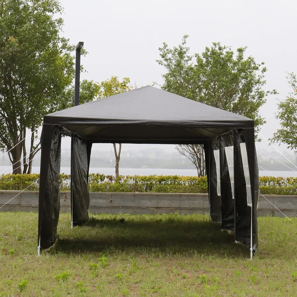 10'x30' Outdoor Party Tent with 8 Removable Sidewalls, Waterproof Canopy Patio Wedding Gazebo, Black