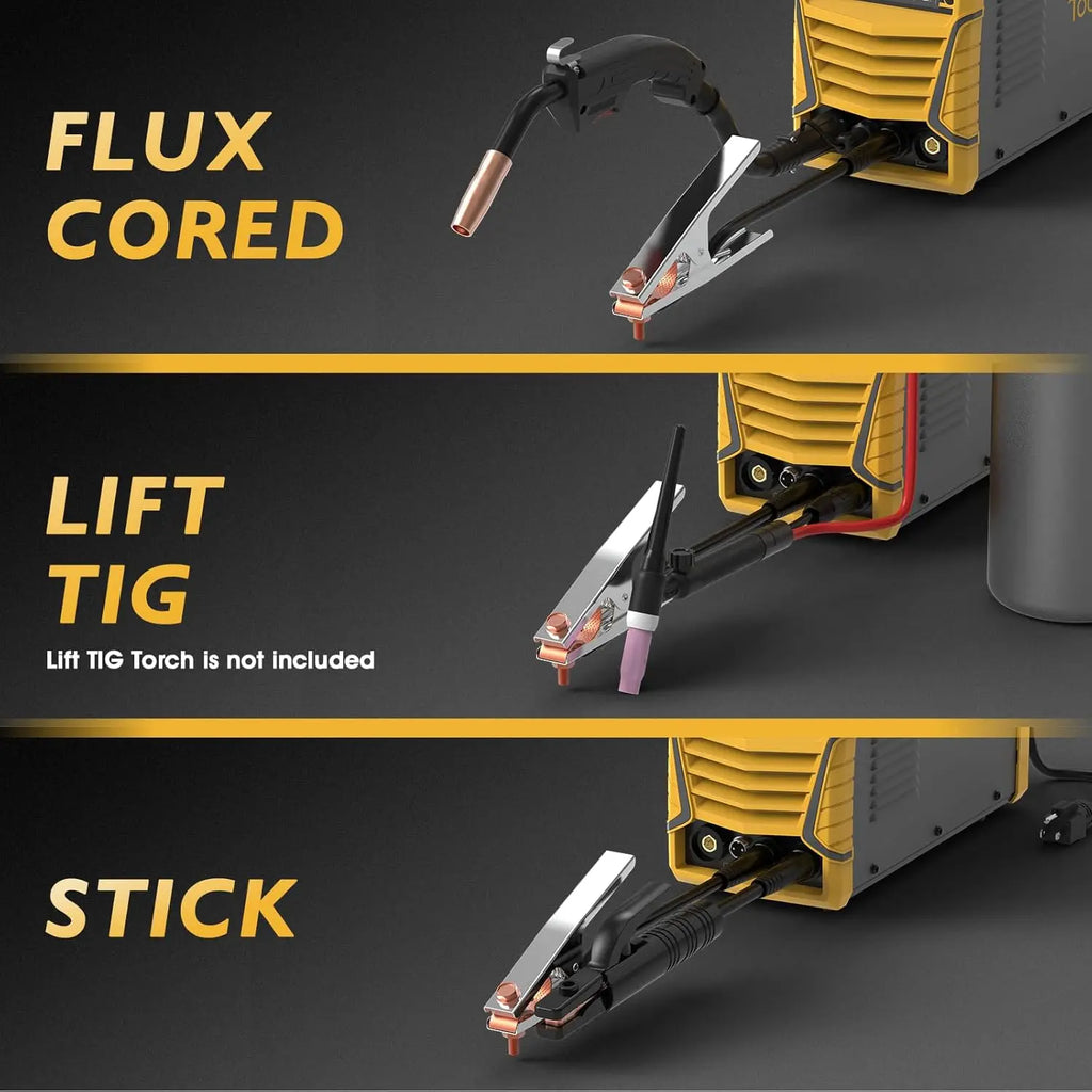 Flux Core Mig Welder 110V Lift Tig Stick Three In One Welding Machine IGBT DC Inverter LCD Display