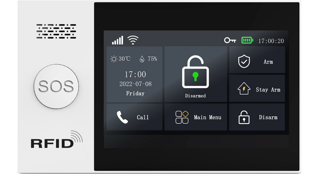 4.3Inch Big Screen  Tuya Smart Life  GSM WIFI  Burglar Alarm System Touch Keypad Home Security Alarm Sensor Motion Detector