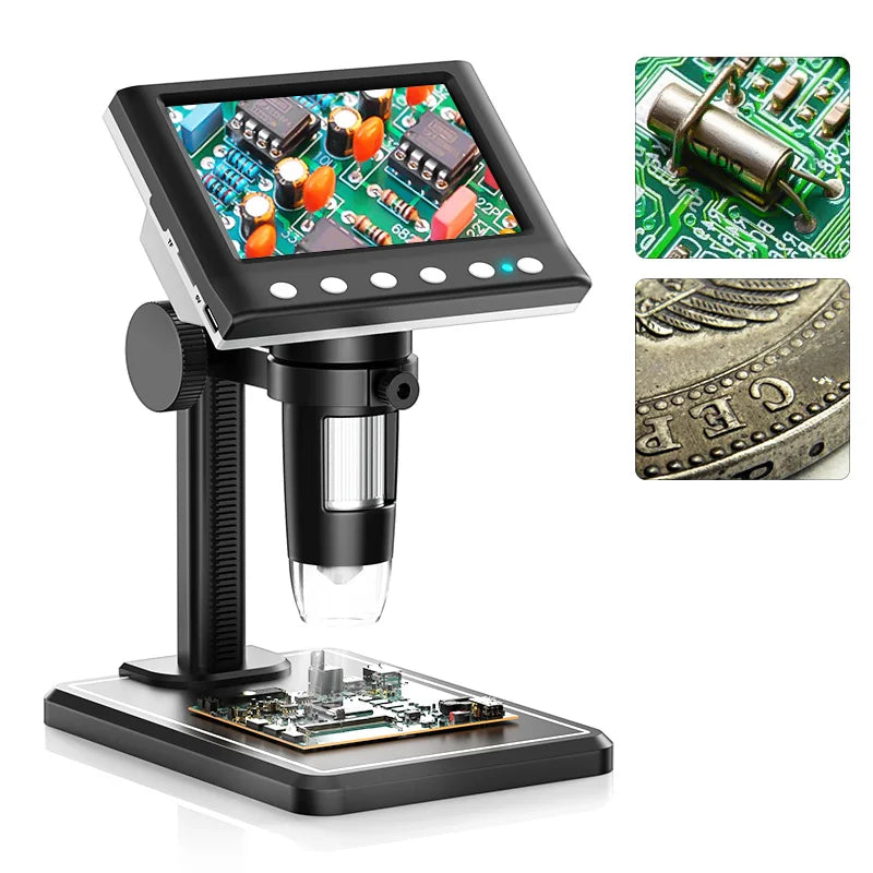✨RIEVBCAU DM7 4.3” Digital Coin & Soldering Microscope – 1000X Zoom, 1080P Display & LED Illumination✨