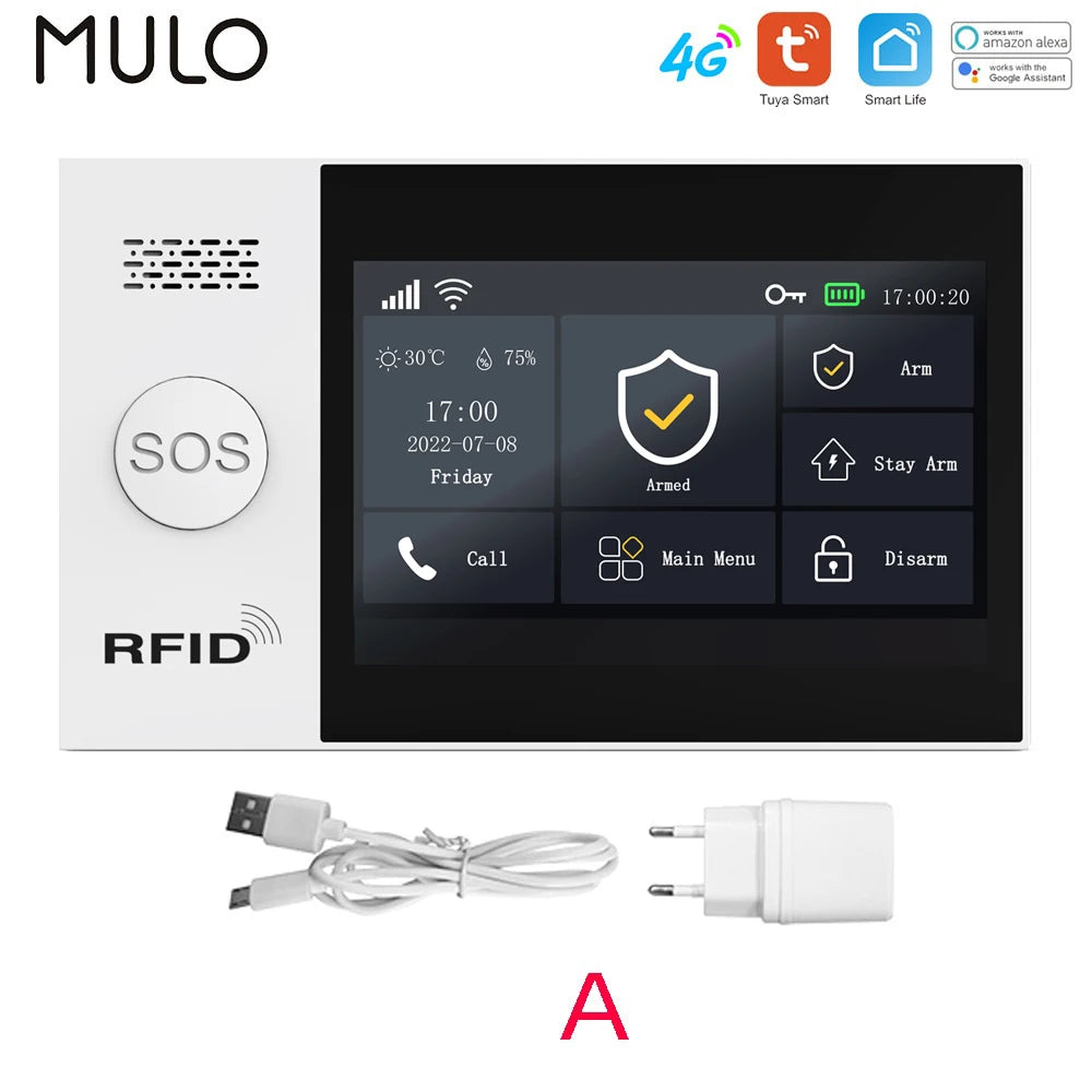 Tuya 4G Home Alarm Smart Home WIFI Security Alarms For Home House Touch Screen Apartment Alarms Support Smart Life APP Alexa