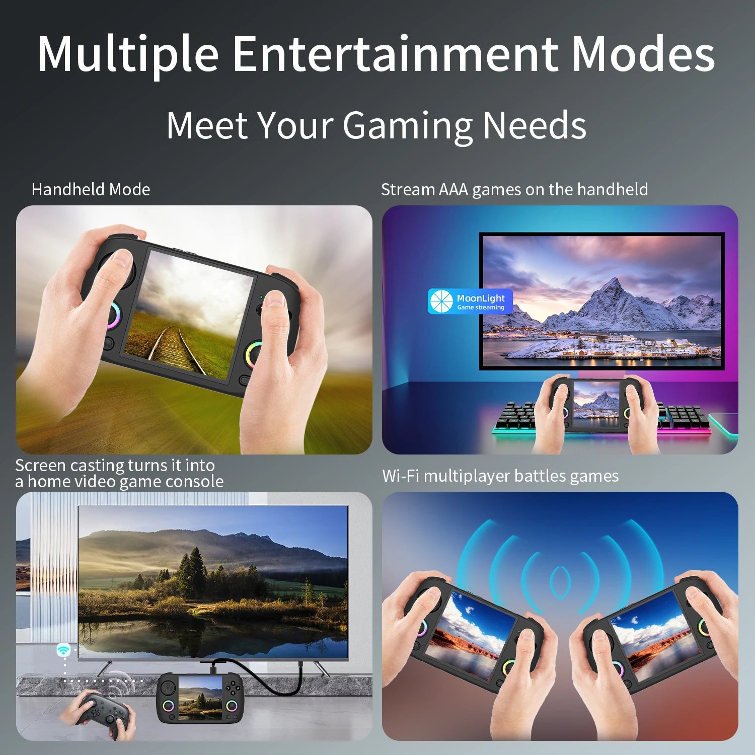 ANBERNIC RG CubeXX Retro Handheld Game Console – 3.95” IPS 720x720, Linux OS, 3800mAh Battery, RGB Joysticks, HD TV Out