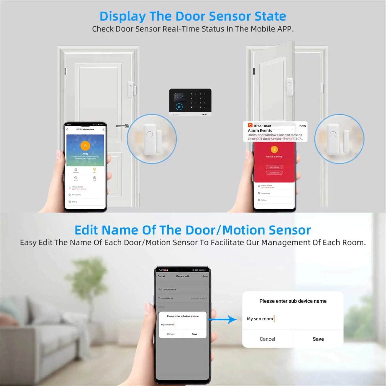 ✨ Smart WiFi + 4G Home Alarm System – Tuya Smart Life Security Kit with Door Sensor & GSM Backup