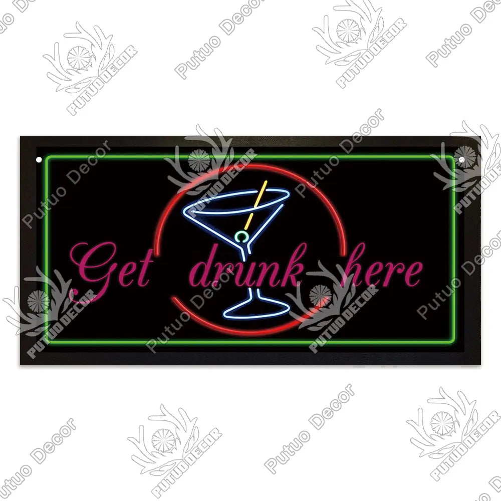 Putuo Decor Wine Signs Wooden Alcohol Plaque Wood Bar Plaque for Wood In Bar Pub Wall Decoration Door Hanging Sign Home Decor