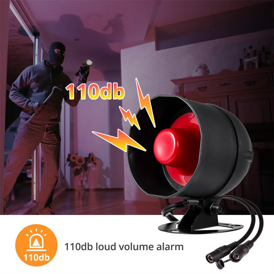 KERUI Tuya Smart WIFI Security Alarm System Kit 110dB Wireless Loud Indoor/Outdoor Siren Horn Home Burglar Motion Door Sensor