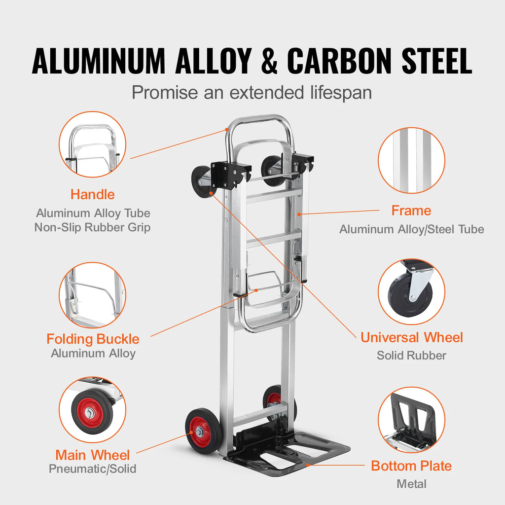 ✨ SucceBuy 400 lbs Folding Hand Truck – Lightweight Aluminum Dolly & Convertible Platform Cart