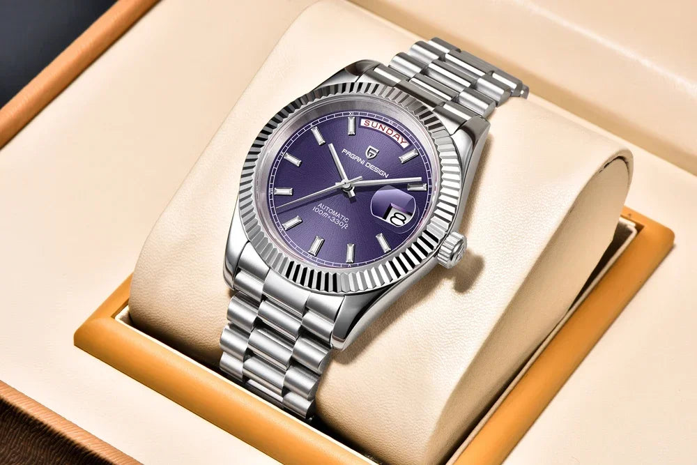 2025 PAGANI DESIGN Luxury Rose Gold Automatic Mechanical Watch – Men’s Sapphire Sports Timepiece