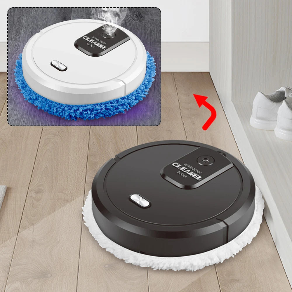 ✨ 3-in-1 Smart Robot Floor Cleaner – Mopping, Sweeping & Humidifying | USB Rechargeable Auto Dust Sweeper