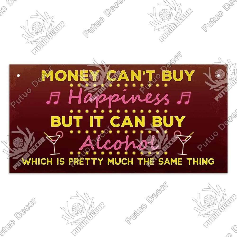 Putuo Decor Wine Signs Wooden Alcohol Plaque Wood Bar Plaque for Wood In Bar Pub Wall Decoration Door Hanging Sign Home Decor