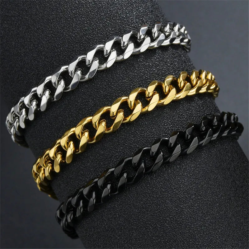 Premium Luxe Stainless Steel Cuban Chain Bracelet – Limited Edition Unisex Hip-Hop Wrist Jewelry