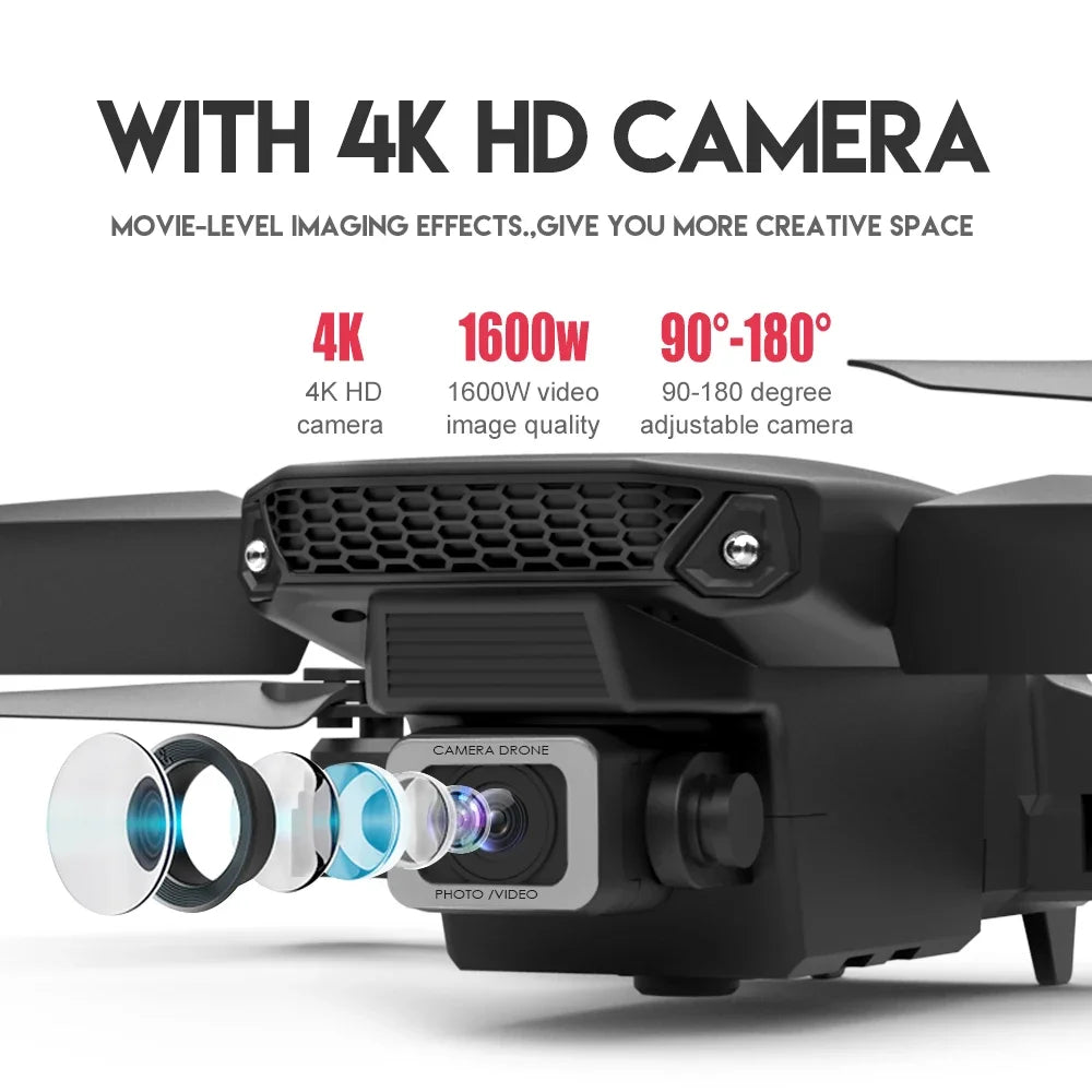 ✨ 2025 E88 Pro Foldable 4K FPV Drone – Wide-Angle HD Dual Camera, Altitude Hold & Beginner-Friendly Aerial Fun ✨