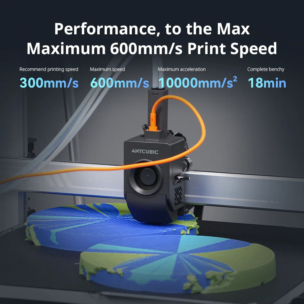 Anycubic Kobra 3 Max Combo – Ultra-Large Multi-Color 3D Printer with 600mm/s High-Speed Printing, Smart App Control & 8-Color ACE Pro System