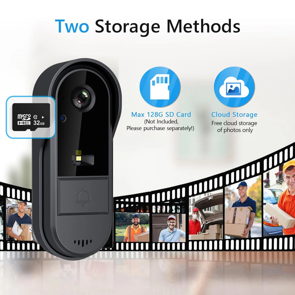 Tuya Smart WiFi Video Doorbell – 1080P HD Wireless Camera with Two-Way Audio, Motion Alerts & Long-Standby Battery