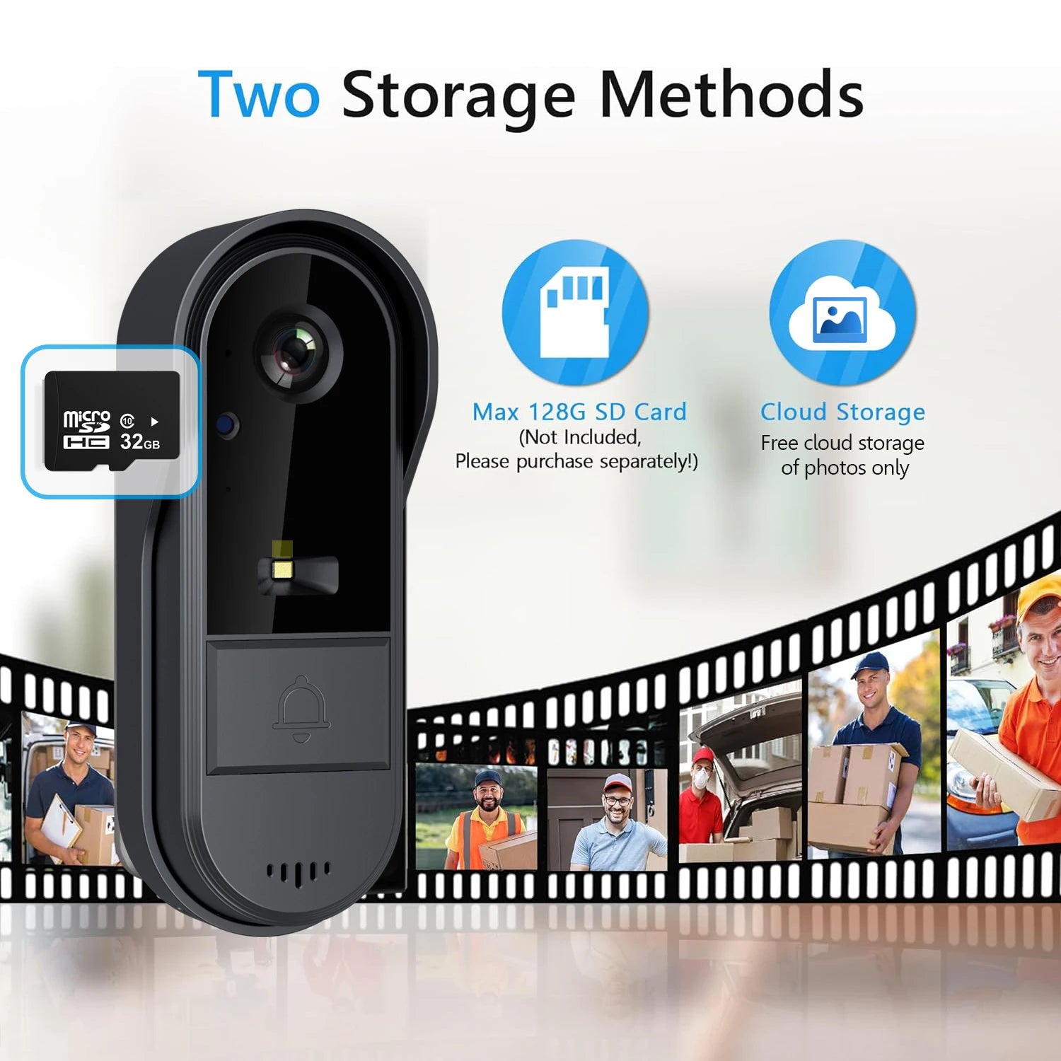 Tuya Smart WiFi Video Doorbell – 1080P HD Wireless Camera with Two-Way Audio, Motion Alerts & Long-Standby Battery