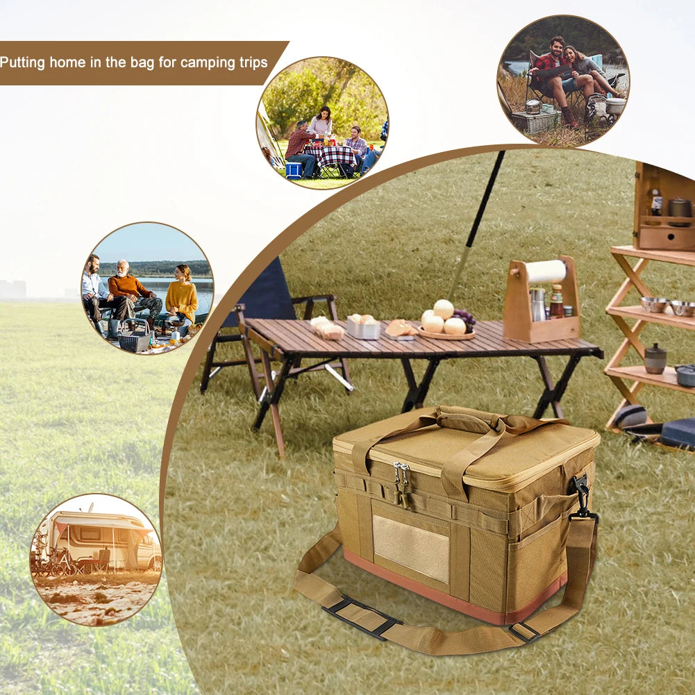 “30L AdventureReady™ Camping Utensil Organizer – Foldable Outdoor Cooking & Car Trunk Storage Case”