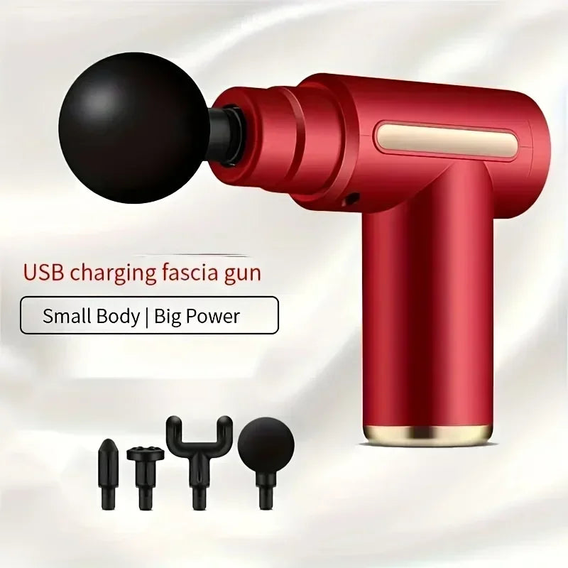 Mini USB Fascia Massage Gun – Lightweight Muscle Relaxation Device for Neck, Back & Fitness Recovery | Quiet Vibration Therapy