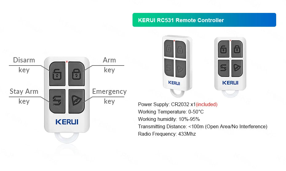 KERUI W181 Alarm Security System with Siren Wireless GSM WiFi Intelligent Home Alarm System with Door Sensor PIR Detector