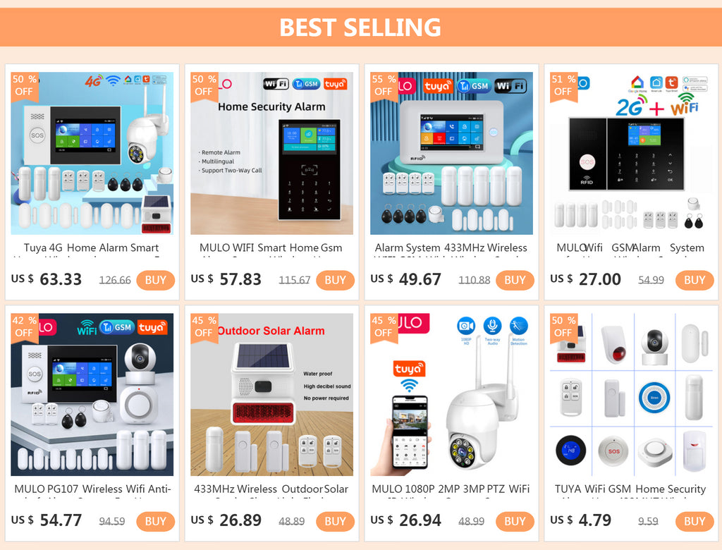 Tuya 4G Home Alarm Smart Home WIFI Security Alarms For Home House Touch Screen Apartment Alarms Support Smart Life APP Alexa