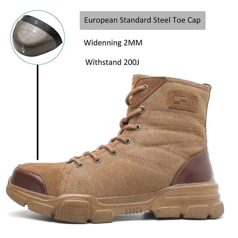 SUADEX Steel Toe Work Boots for Men — Indestructible Safety Shoes, Sizes 36-48