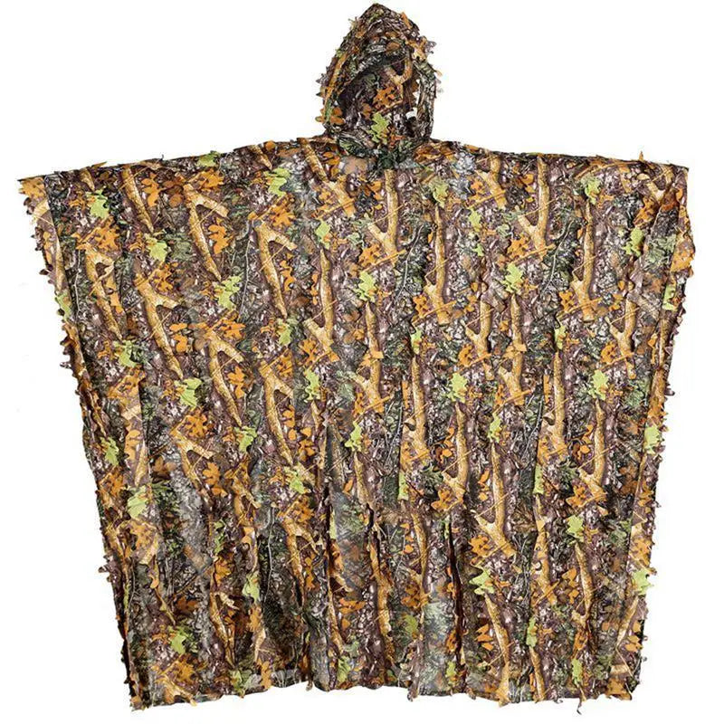 3D Leafy Ghillie Poncho – Woodland Camouflage Cloak | Hunting, Wildlife Photography, Birding, Outdoor Stealth Cape