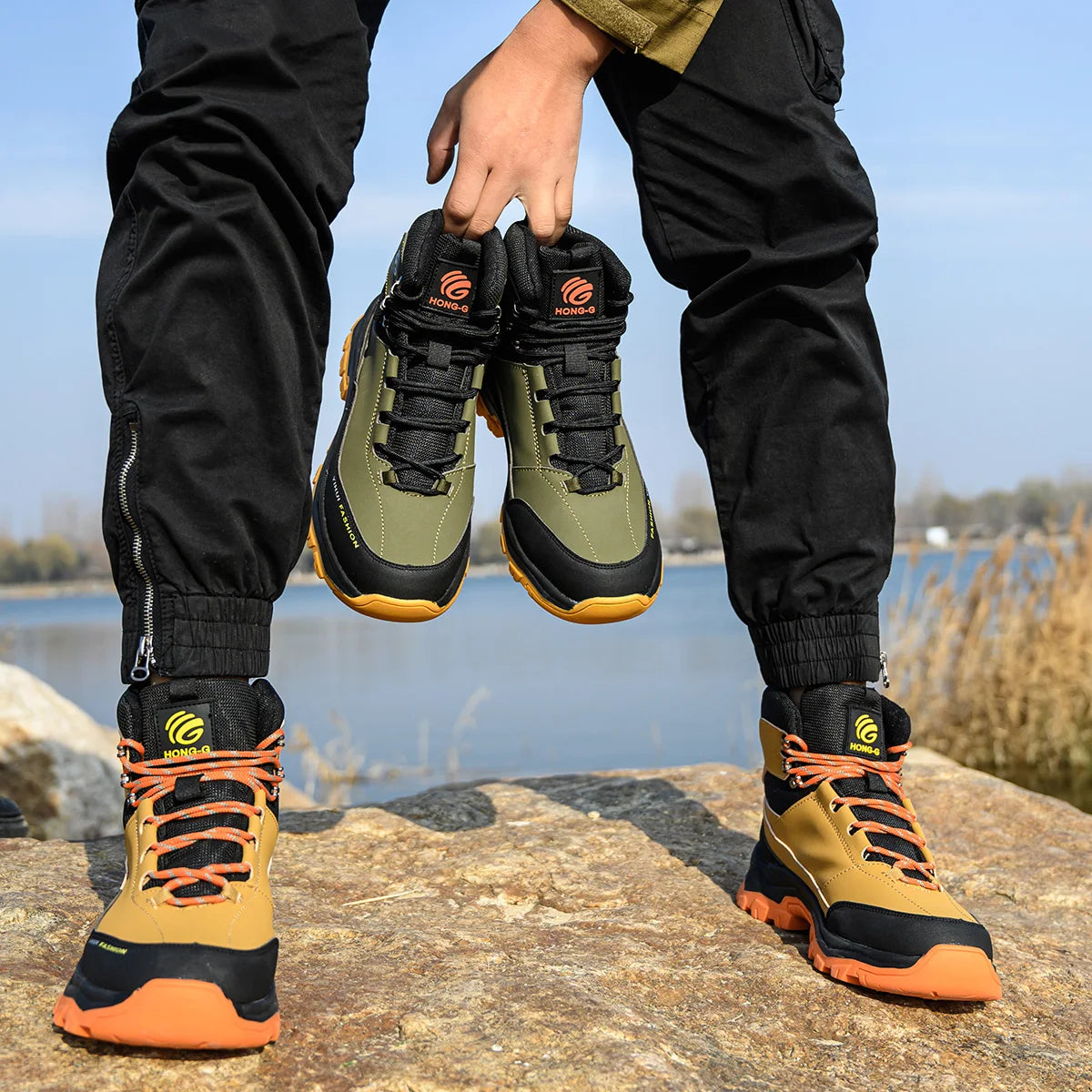 VEIGAR Men’s Protective Work Safety Shoes – Breathable Anti-Puncture Steel Toe Cap Work Boots