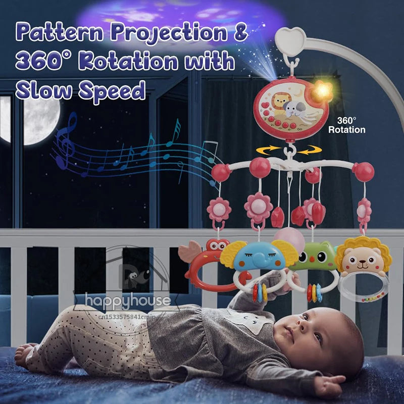 Yokibo Musical Baby Crib Mobile with Soothing Lights & 400 Melodies — Remote Control Infant Toy