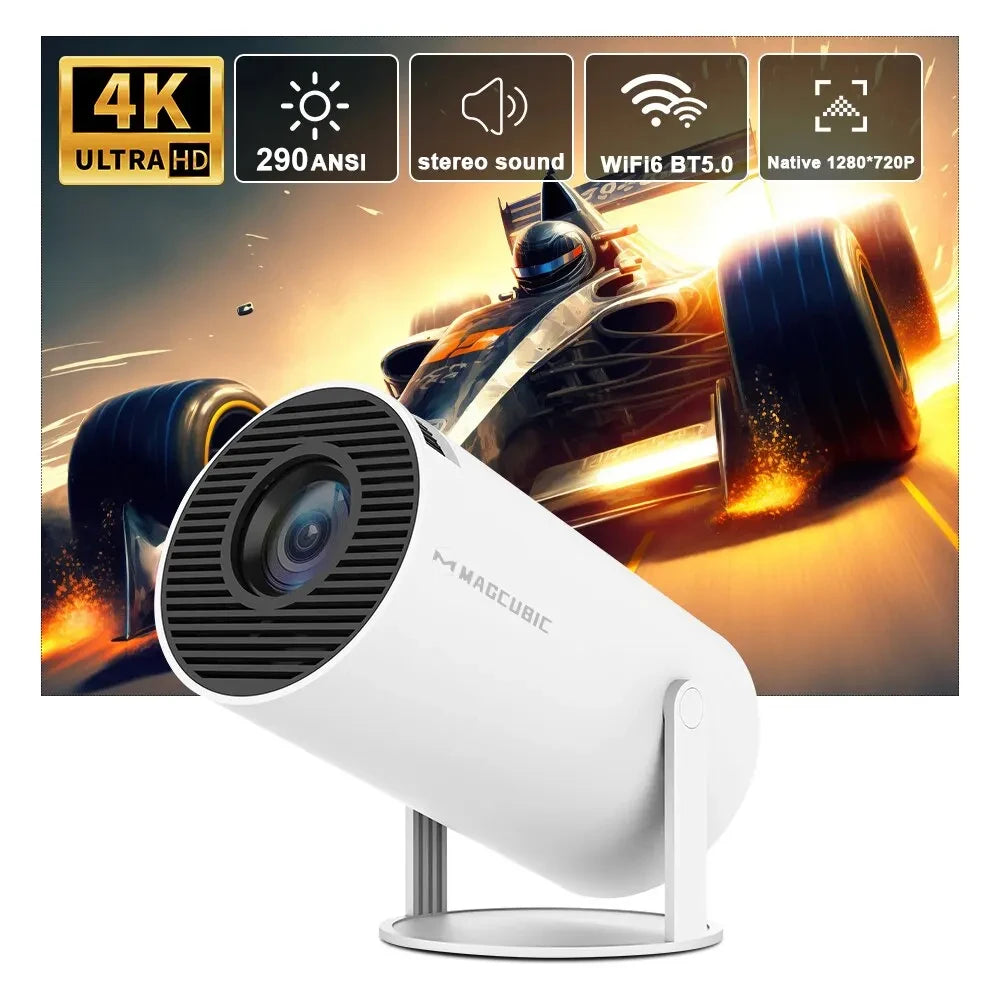 Magcubic HY300 Pro 4K Android 11 Projector | Dual WiFi6, BT5.0, 290 ANSI Lumen, Portable Home & Outdoor Cinema