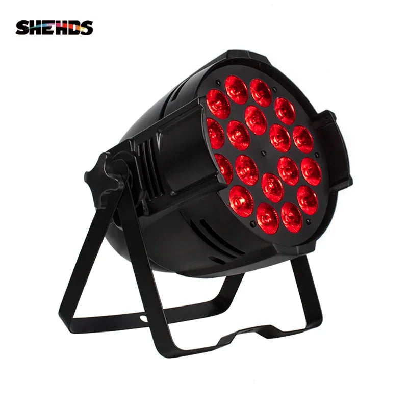 SHEHDS New Version LED 18x18W RGBWA UV 6in1 Par Light Big Aluminum Alloy High Power Even Color Mixing for DJ Bar Disco Wedding