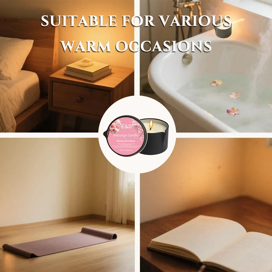 Massage Candle , For Meditation, Yoga, SPA, Bedroom Nighttime, Aesthetic Home & Desk Decor, Unisex Party Favor & Small Gift-2oz