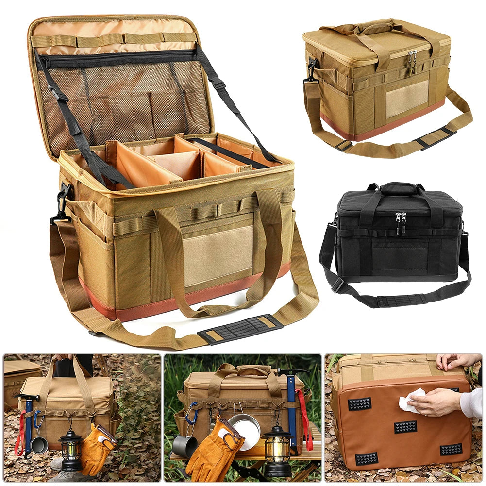 “30L AdventureReady™ Camping Utensil Organizer – Foldable Outdoor Cooking & Car Trunk Storage Case”