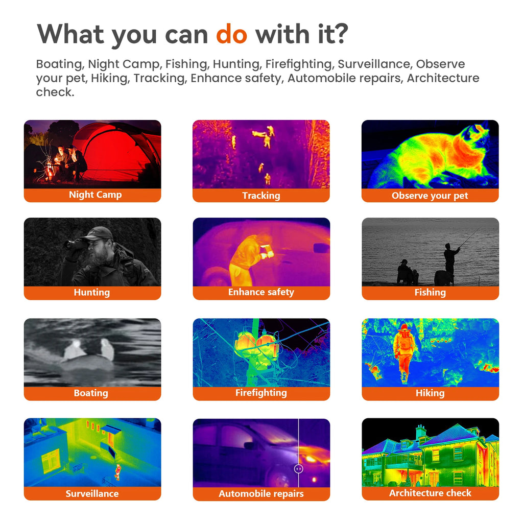 GTGUARD Ai15 Thermal Imaging Monocular – High-Resolution Infrared Camera with AMOLED Display, AI Super Resolution, 32GB Storage for Hunting, Boating, Camping & Night Use