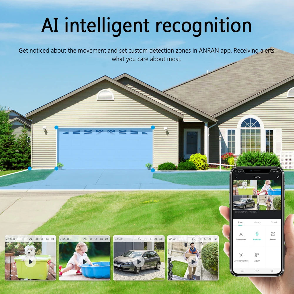 ANRAN C2 2K Rechargeable WiFi Security Camera – Smart PIR Detection, Color Night Vision & IP65 Weatherproof Protection