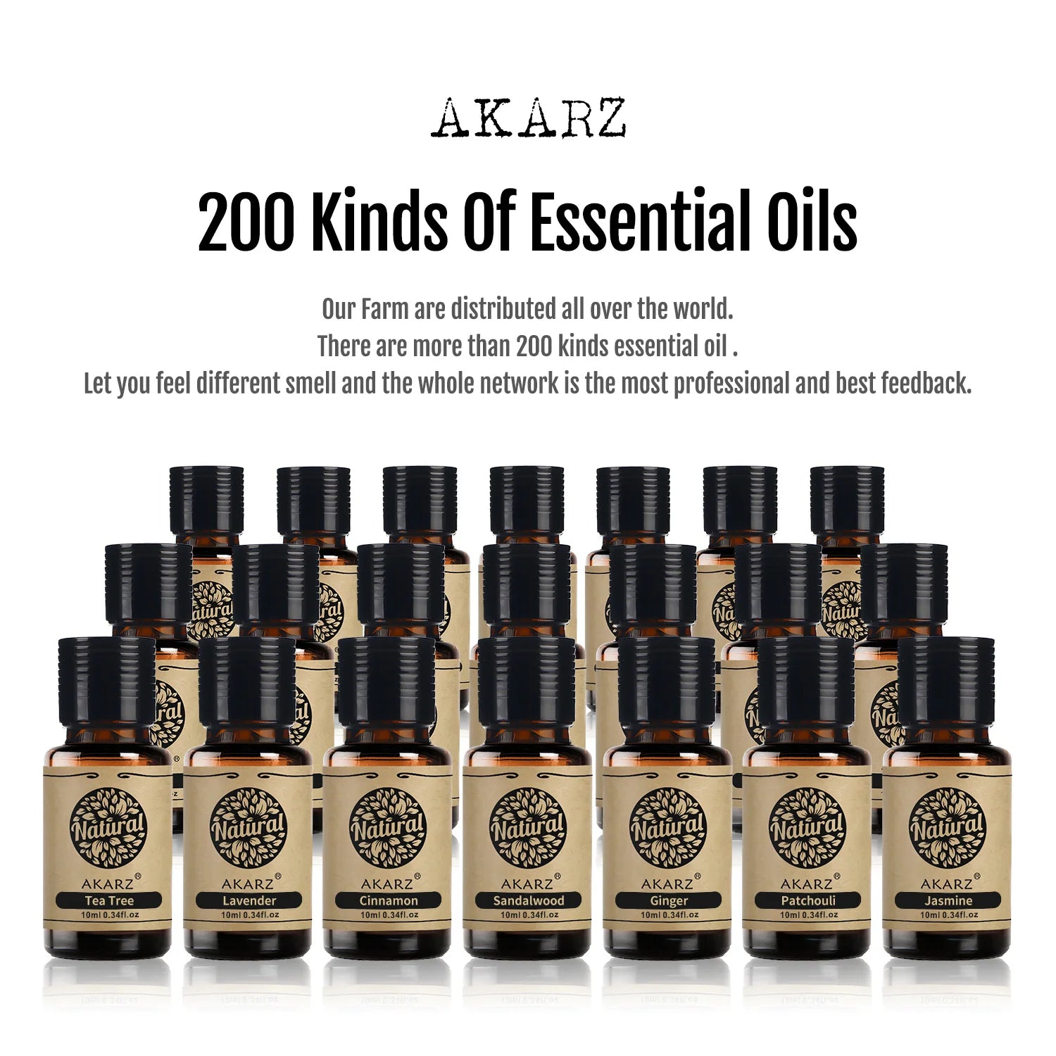AKARZ Pure Sandalwood Essential Oil – Luxe Aromatherapy for Skin, Body, Spa & DIY Beauty (10–100ML)