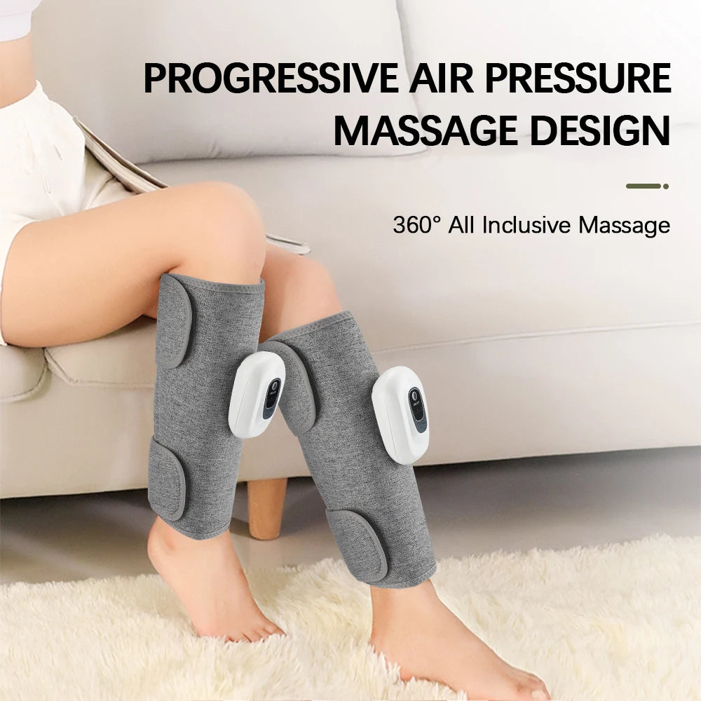 Air Compression Calf Massager - Wireless Leg Wrap with 3-4 Modes, 8 Intensity Levels & Long-lasting 1800mAh Battery