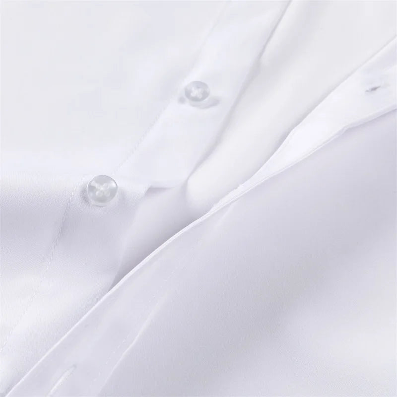 Men’s Classic Long Sleeve Button-Down Shirt – Casual Solid Color for Spring & Beach Vibes