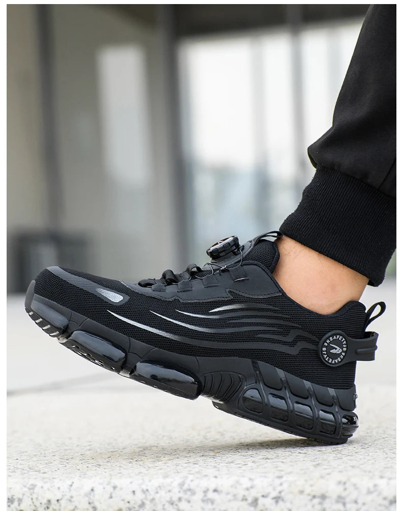 ✨ Ultra-Breathable Soft-Sole Safety Sneakers – Lace-Free, Anti-Smash & Anti-Puncture Work Shoes for Men