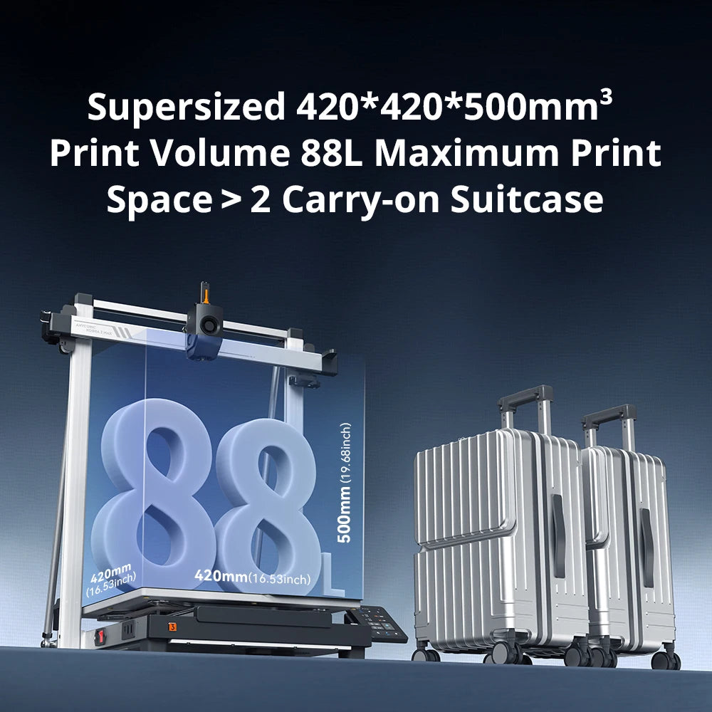 Anycubic Kobra 3 Max Combo – Ultra-Large Multi-Color 3D Printer with 600mm/s High-Speed Printing, Smart App Control & 8-Color ACE Pro System