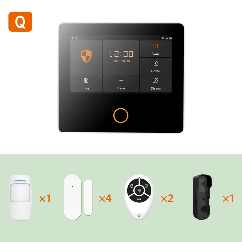 Staniot Home Security Alarm System 4G WiFi Wireless Tuya Smart Burglar Kit Built-in Siren Work with Alexa App Remote Control