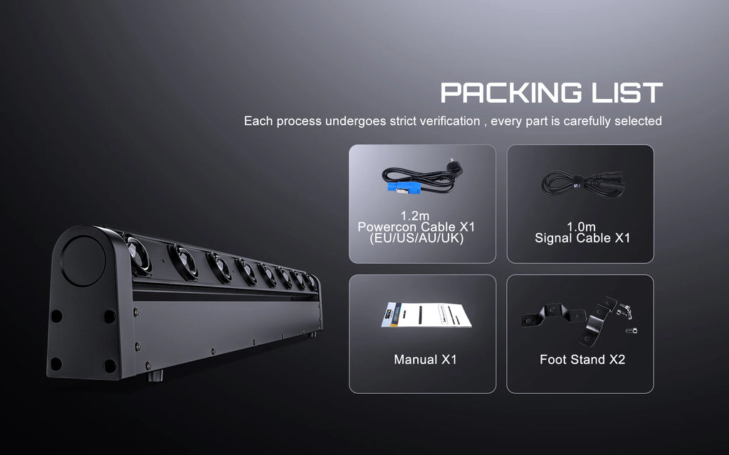 SHEHDS 8x12W RGBW LED Beam Moving Head Light – Professional DJ & Wedding Stage Lighting