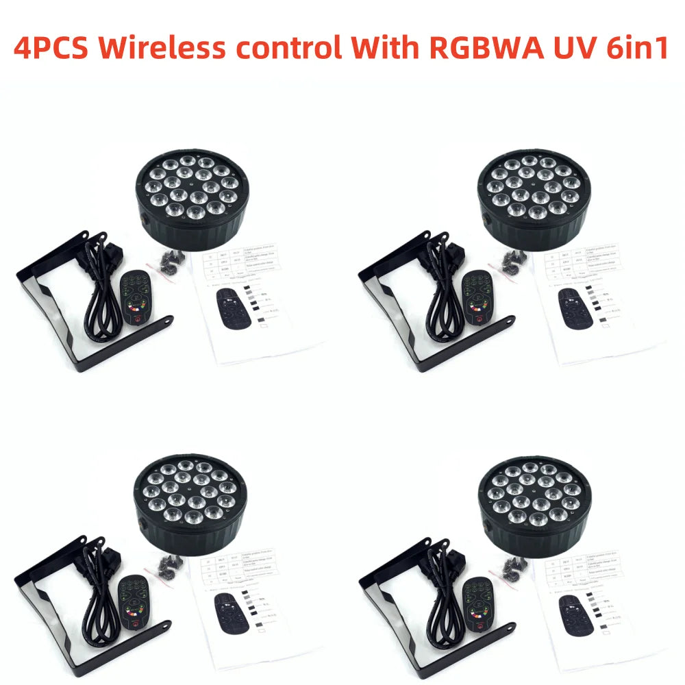 18X18W RGBWA/UV LED PAR Light/ disco light dmx512 control LED wash light stage professional dj equipment 100% new