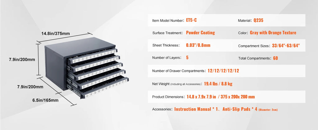 SucceBuy Steel Drill Bit Dispenser Organizer Cabinet, Heavy-Duty Metal Storage Cabinet with Drawers, Stackable Drill Bit Organizer for Machine Shop & Garage
