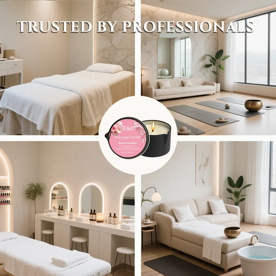 Massage Candle , For Meditation, Yoga, SPA, Bedroom Nighttime, Aesthetic Home & Desk Decor, Unisex Party Favor & Small Gift-2oz