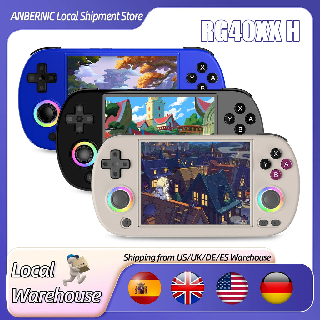 ANBERNIC RG40XX H Retro Handheld Game Console – 4” IPS Screen, 64GB Storage & 5000+ Games
